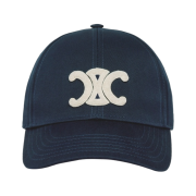 (W) Celine Triomphe Baseball Cap in Cotton Navy