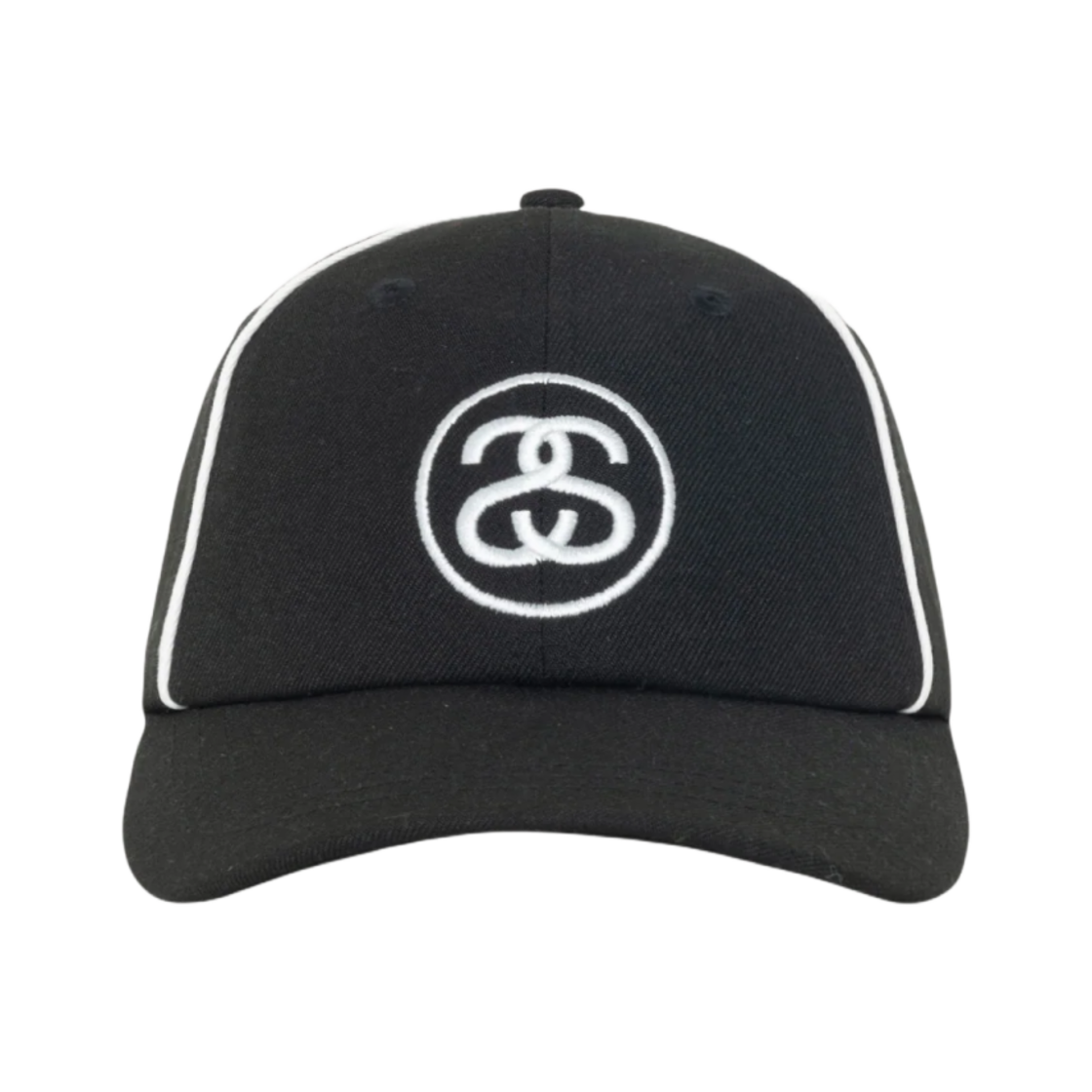 스투시 로우 프로파일 콘트라스트 파이핑 스냅백 블랙