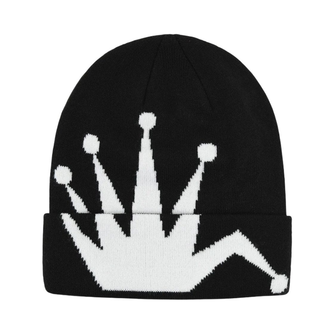 스투시 크라운 자카드 커프 비니 블랙(Stussy Crown Jacquard Cuff Beanie Black) - 1
