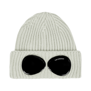 C.P. Company Extra Fine Merino Wool Goggle Beanie Pellican White - 22FW