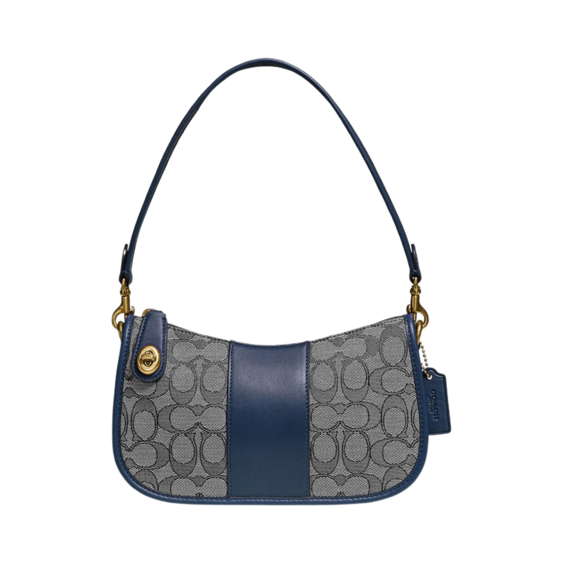 코치 스윙어 백 시그니쳐 자카드 네이비 미드나잇 네이비(Coach Swinger Bag in Signature Jacquard Navy Midnight Navy) - 1