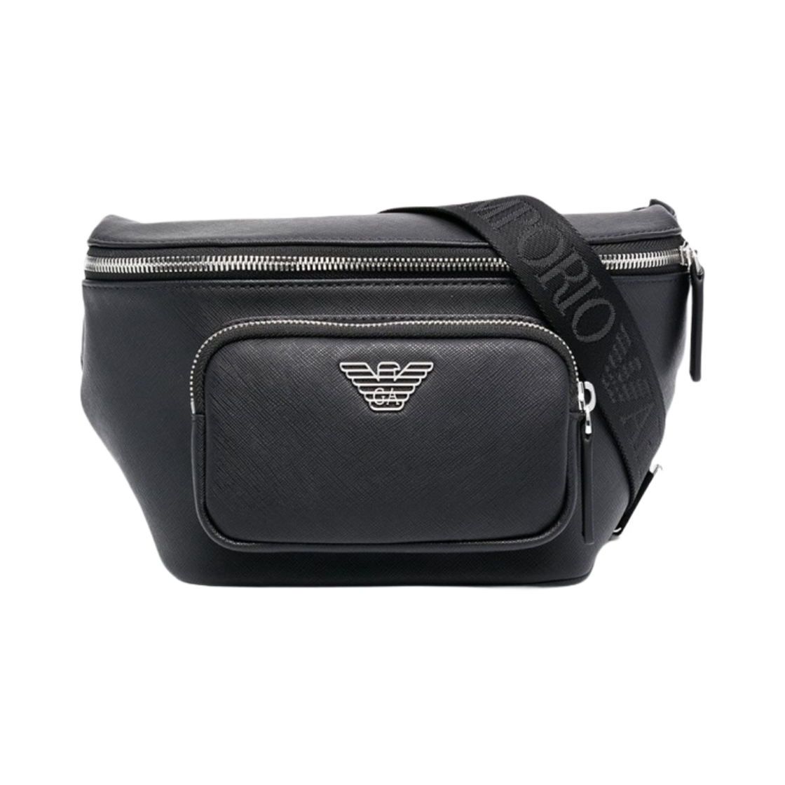 Y4O238Y138E81072 Emporio Armani Leather Logo Plaque Bag Black