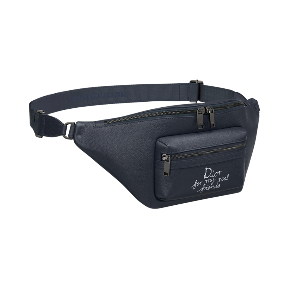 디올 x 하일톤 넬 라이더 2.0 벨트 백 그레인드 카프스킨 프린트 네이비 블루 화이트(Dior x Hylton Nel Rider 2.0 Belt Bag Grained Calfskin with Print Navy Blue White) - 2