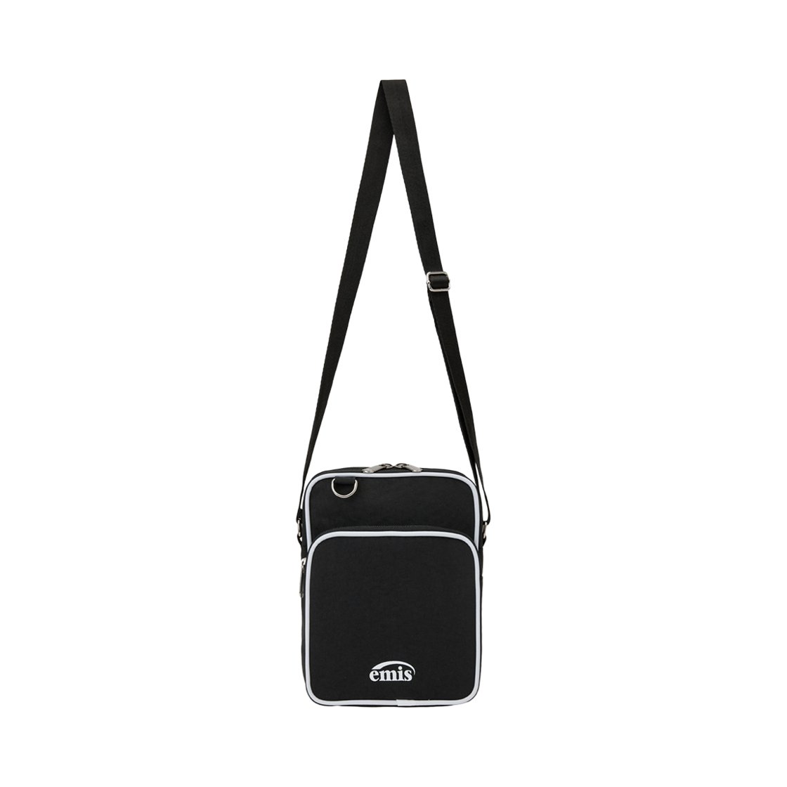 이미스 나일론 집업 포켓 미니 크로스백 블랙(Emis Nylon Zip Pocket Mini Cross Bag Black)