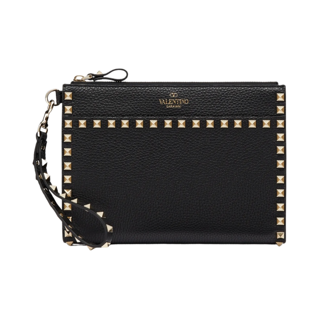 발렌티노 스탐파 알체 카프스킨 락스터드 파우치 블랙(Valentino Stampa Alce Calfskin Rockstud Pouch Black) - 1