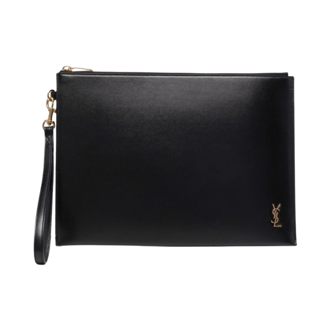 생로랑 샤이니 레더 타이니 카산드라 지퍼 태블릿 홀더 블랙 골드(Saint Laurent Tiny Cassandre Zip Tablet Holder in Shiny Leather Black Gold) - 1