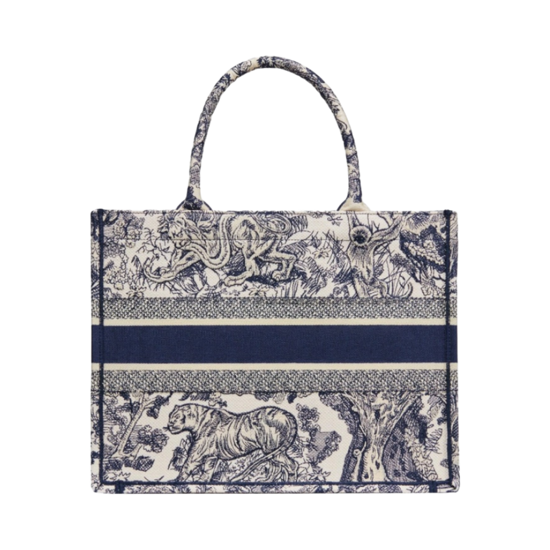 디올 미디움 북 토트백 블루 트왈 드 주이 자수(Dior Medium Book Tote Blue Toile de Jouy Embroidery) - 2