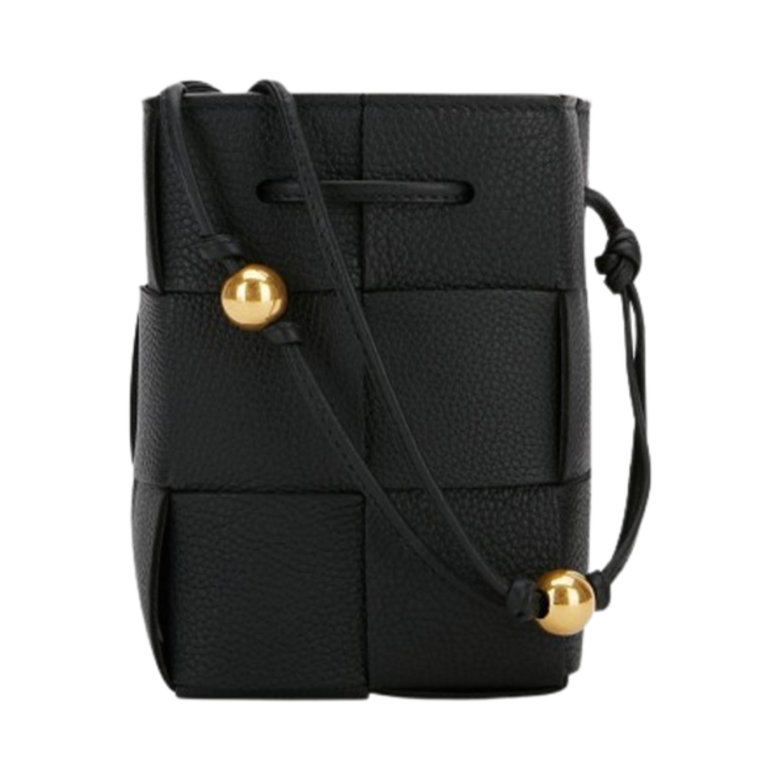 714605VCP138425 Bottega Veneta Intrecciato Mini Bucket Bag Black