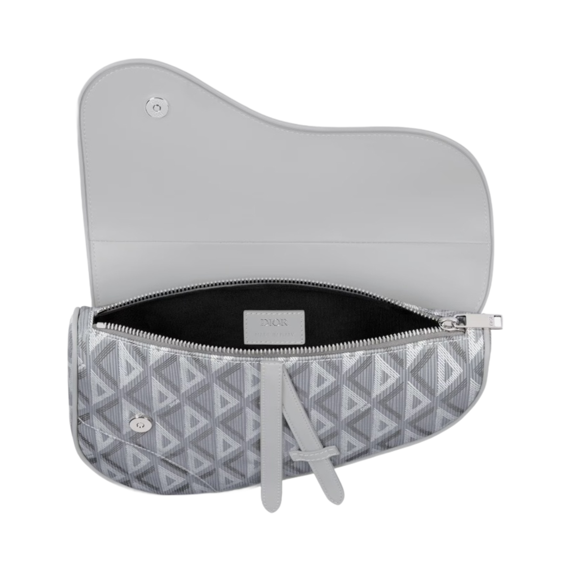 디올 새들백 CD 다이아몬드 캔버스 스무스 카프스킨 그레이(Dior Saddle Bag CD Diamond Canvas and Smooth Calfskin Gray) - 3