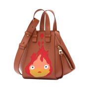 Loewe x Howl's Moving Castle Calcifer Hammock Compact Bag in Satin Calfskin Rust