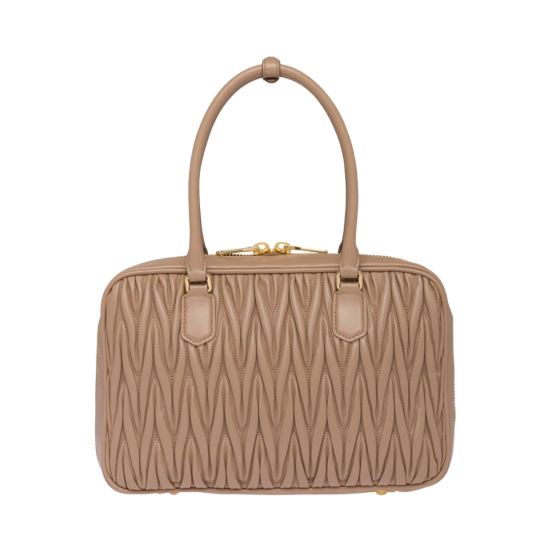 미우 미우 마틀라세 나파 레더 탑 핸들백 카메오(Miu Miu Matelasse Nappa Leather Top-Handle Bag Cameo) - 3