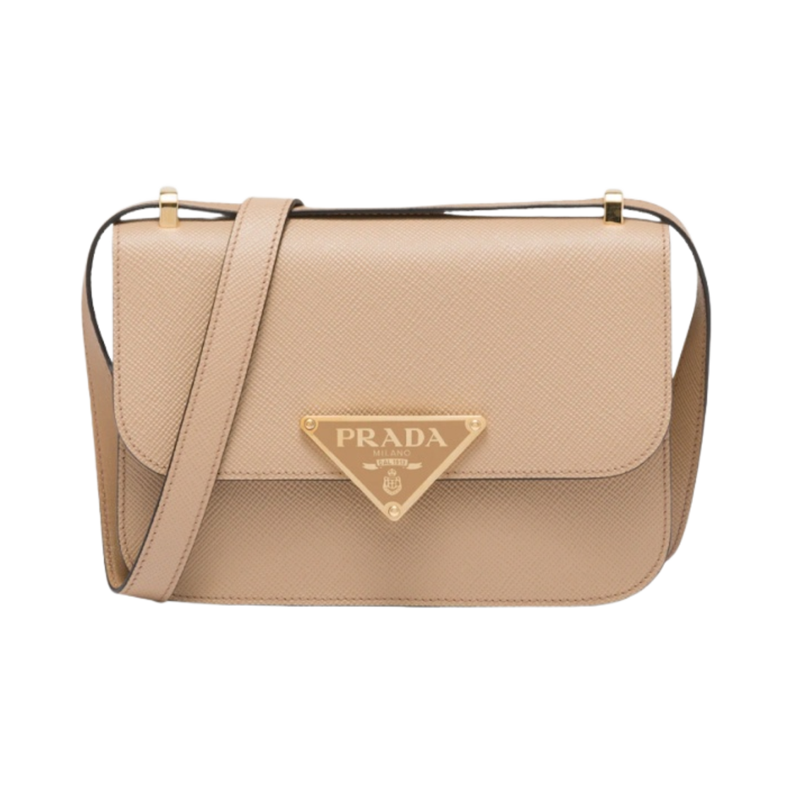 프라다 엠블럼 사피아노 숄더백 샌드 베이지(Prada Embleme Saffiano Shoulder Bag Sand Beige) - 1