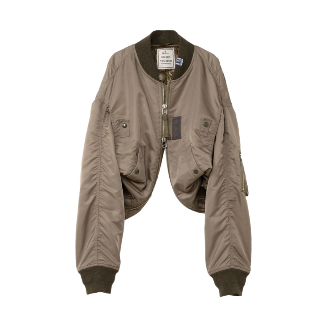 (W) 메종 미하라 야스히로 크롭 MA-1 카키((W) Maison Mihara Yasuhiro Cropped MA-1 Khaki) - 1