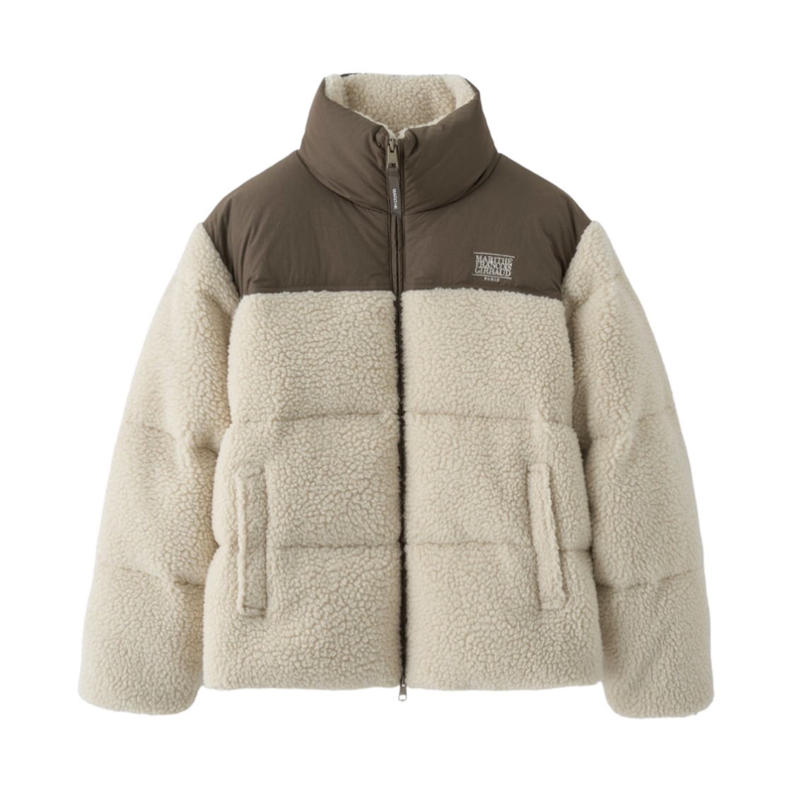 1MG23FDW107 Marithe Francois Girbaud Classic Logo Duck Down Fleece Puffer Beige