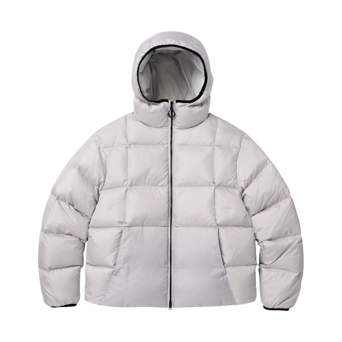 노클 트랩조이드 다운 자켓 라이트 그레이