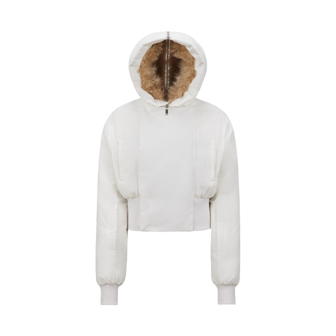 몽클레르 x 릭 오웬스 앨리스 후드 쇼트 다운 자켓 옵티컬 화이트 - 24FW(Moncler x Rick Owens Alice Hooded Short Down Jacket Optical White - 24FW)