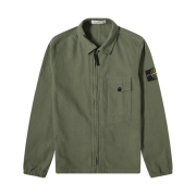 Stone Island 10704 Textured Brushed Recycled Cotton Overshirt Olive - 21FW