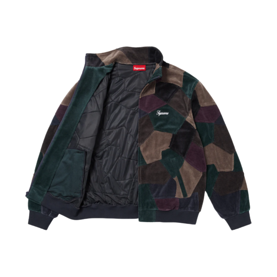 슈프림 패치워크 벨루어 트랙 자켓 다크 네이비 - 25SS(Supreme Patchwork Velour Track Jacket Dark Navy - 25SS) - 2