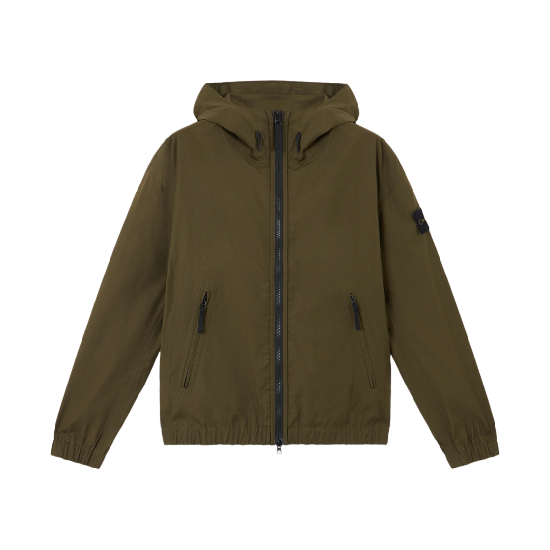 K1S1541000-79S0011-V0054 Stone Island 4100079 Supima Cotton Canvas Non-Aqueous Dyeing Technology Hooded Jacket with All-Weather Barrier and Anti-Drop Military Green - 25SS