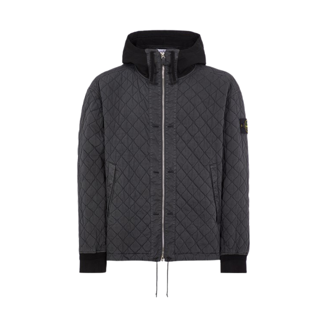 791540133-V0062 Stone Island 40133 50 Fili Quilted-TC Lightweight Brushed Nylon Cotton Canvas Padded Hood Jacket Lead - 23FW