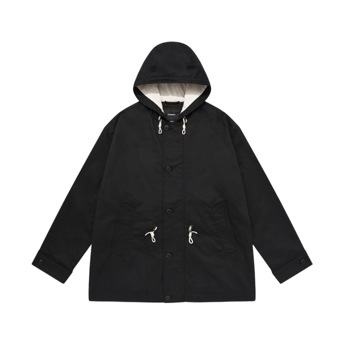 커버낫 후디 코트 자켓 블랙(Covernat Hoodie Coat Jacket Black)