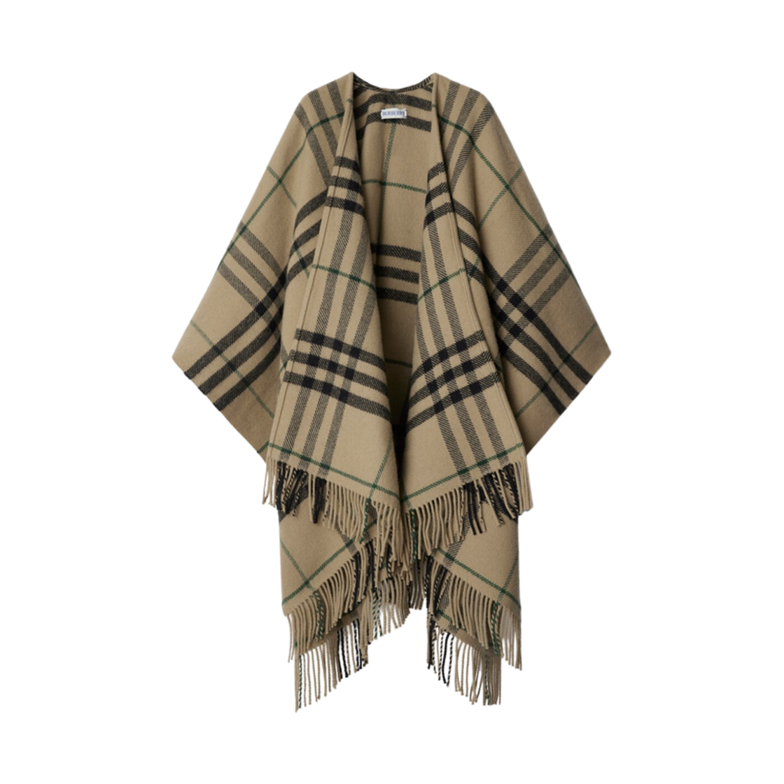 버버리 체크 울 캐시미어 케이프 린든(Burberry Check Wool Cashmere Cape Linden) - 1