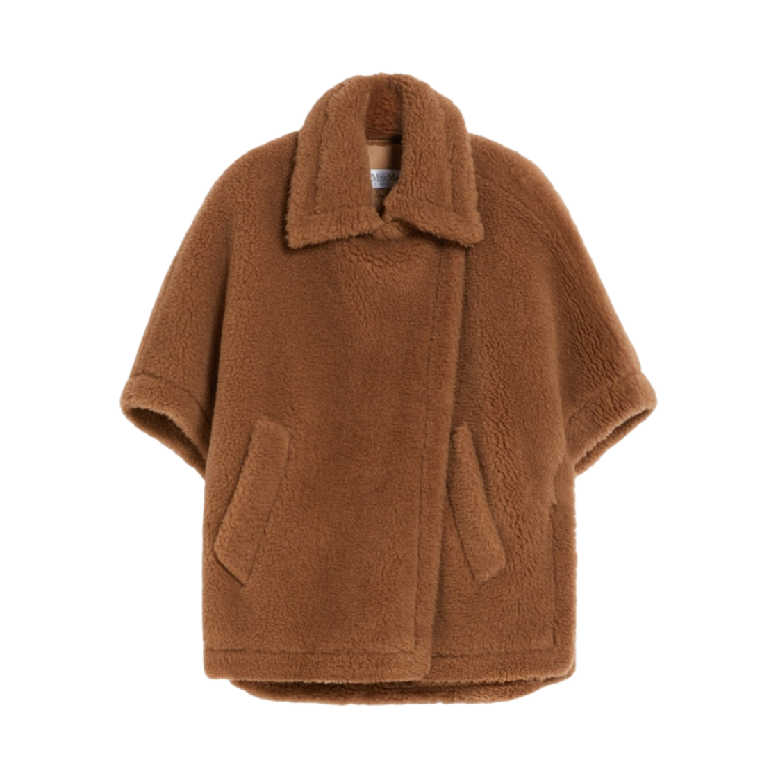 TEBE-001 (W) Max Mara Tebe Accessori Cape in Teddy Fabric Camel