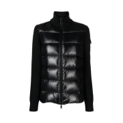 (W) Moncler Padded Wool Cardigan Black - 22FW