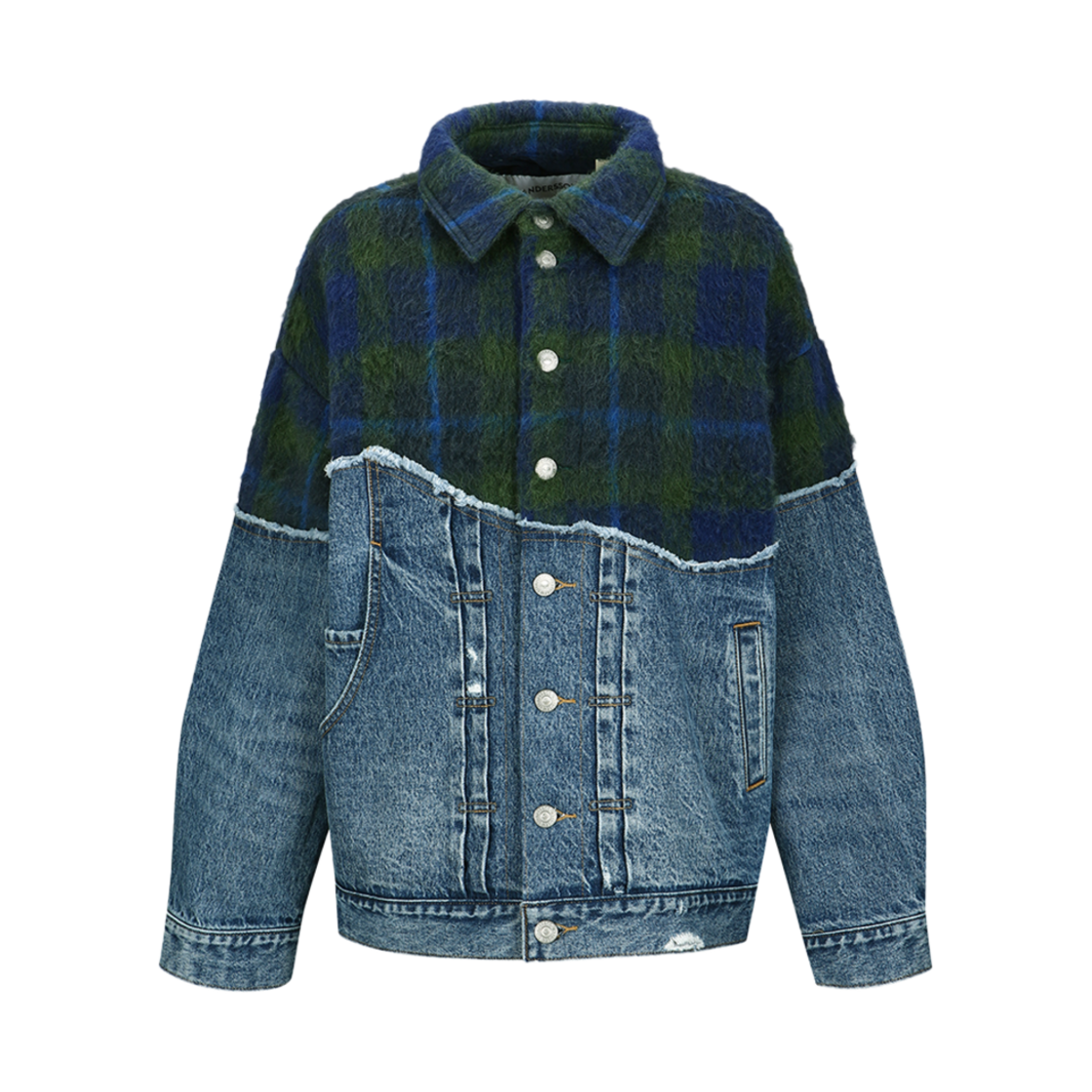 [KREAM 단독] ADSB 앤더슨벨 x 리바이스 우먼 스플라이스드 트러커 인디고 그린 - 24FW([KREAM 단독] ADSB Andersson Bell x Levi's Women Spliced Trucker Indigo Green - 24FW)