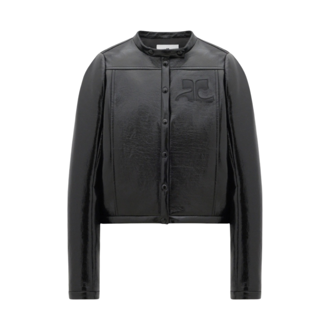 (W) 꾸레쥬 아이코닉 바이닐 자켓 블랙((W) Courreges Iconic Vinyl Jacket Black)