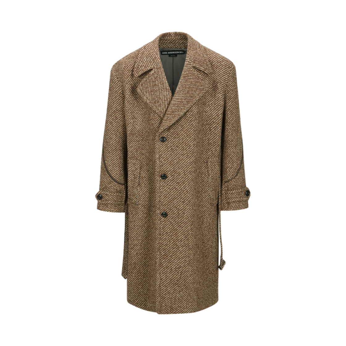 ADSB 앤더슨벨 로비 더블 브레스티드 빅 트윌 코트 브라운