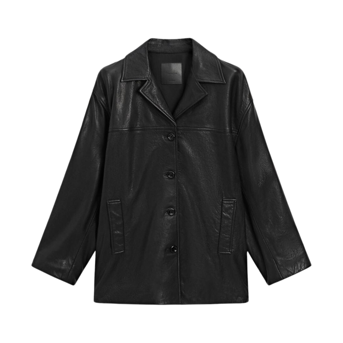 마시모두띠 심 디테일 나파 레더 자켓 블랙(Massimo Dutti Seams Detail Nappa Leather Jacket Black)