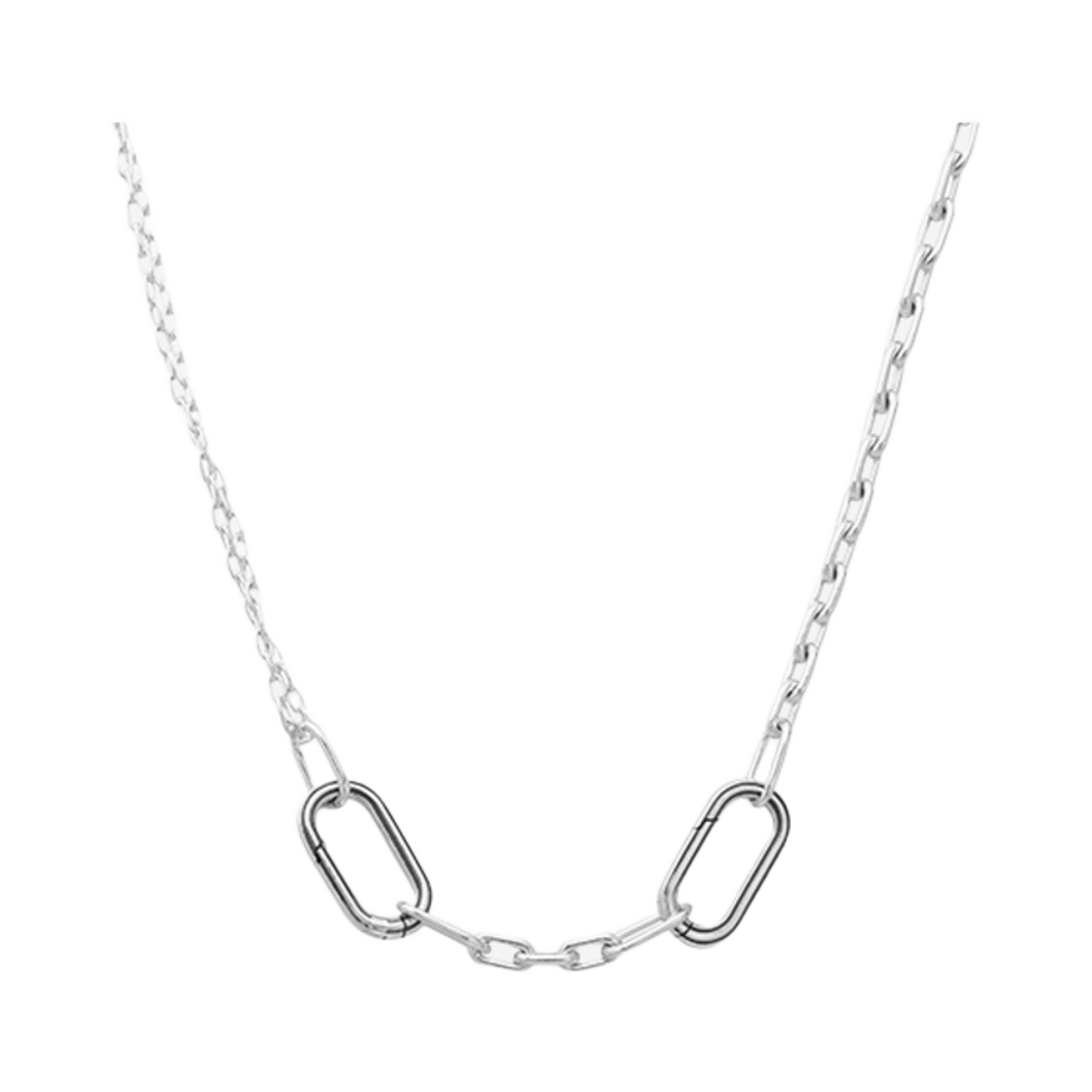 (W) 판도라 미 더블 링크 체인 네클리스 스털링 실버((W) Pandora ME Double Link Chain Necklace Sterling Silver)