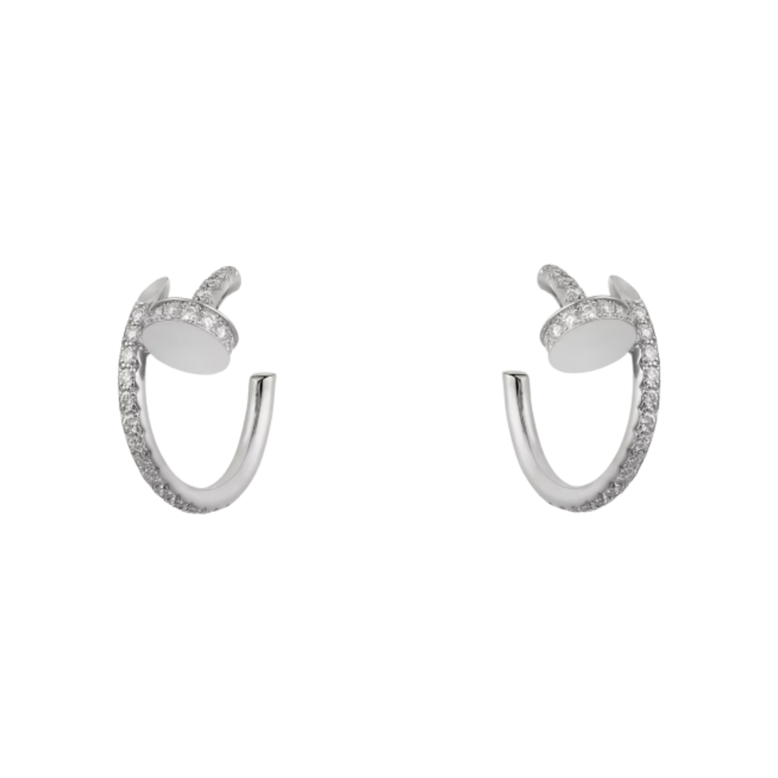 B8301431 Cartier Juste un Clou Hoop Earrings Small Paved White Gold Diamonds