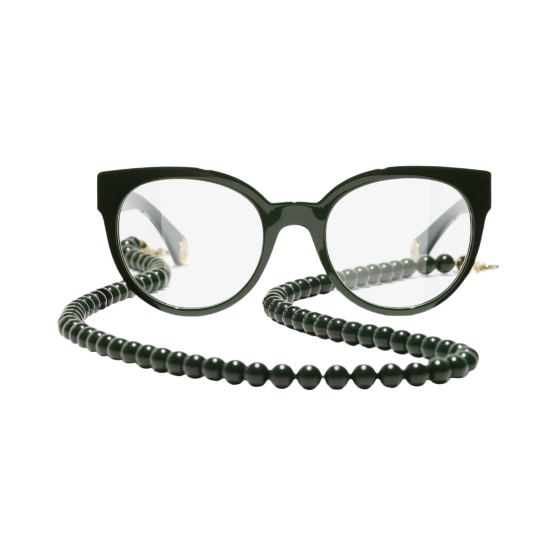 샤넬 버터플라이 프레임 아세테이트 글래스 펄 & 다크 크린 골드(Chanel Butterfly Eyeglasses Acetate Glass Pearls & Dark Green Gold) - 1