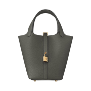 Hermes Picotin Lock 18 Bag Clemence & Gold Gris Meyer