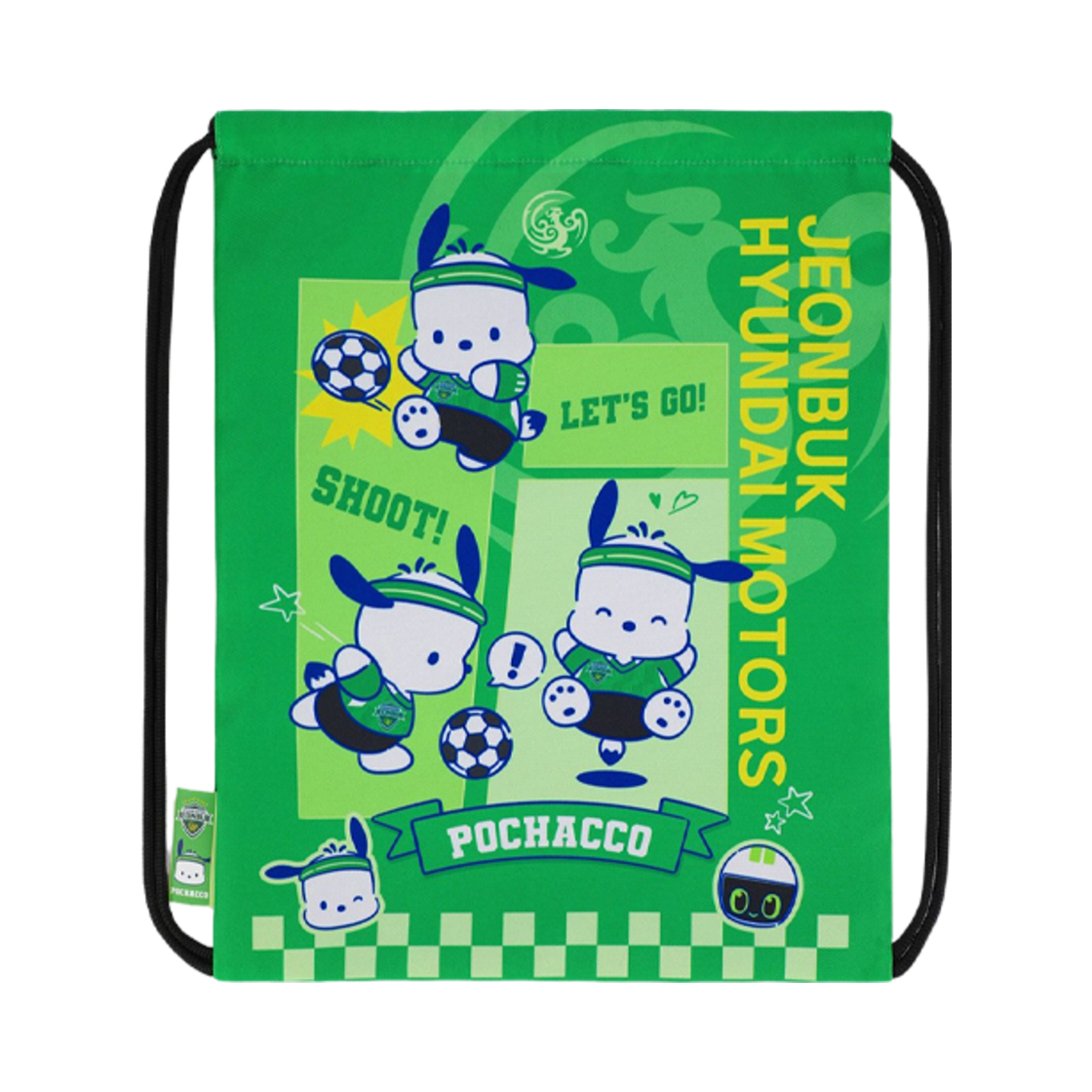 K 리그 x 산리오 캐릭터즈 2025 짐색 포차코 전북 현대 모터스 그린(K League x Sanrio Characters 2025 Gym Sack Pochacco Jeonbuk Hyundai Motors Green)