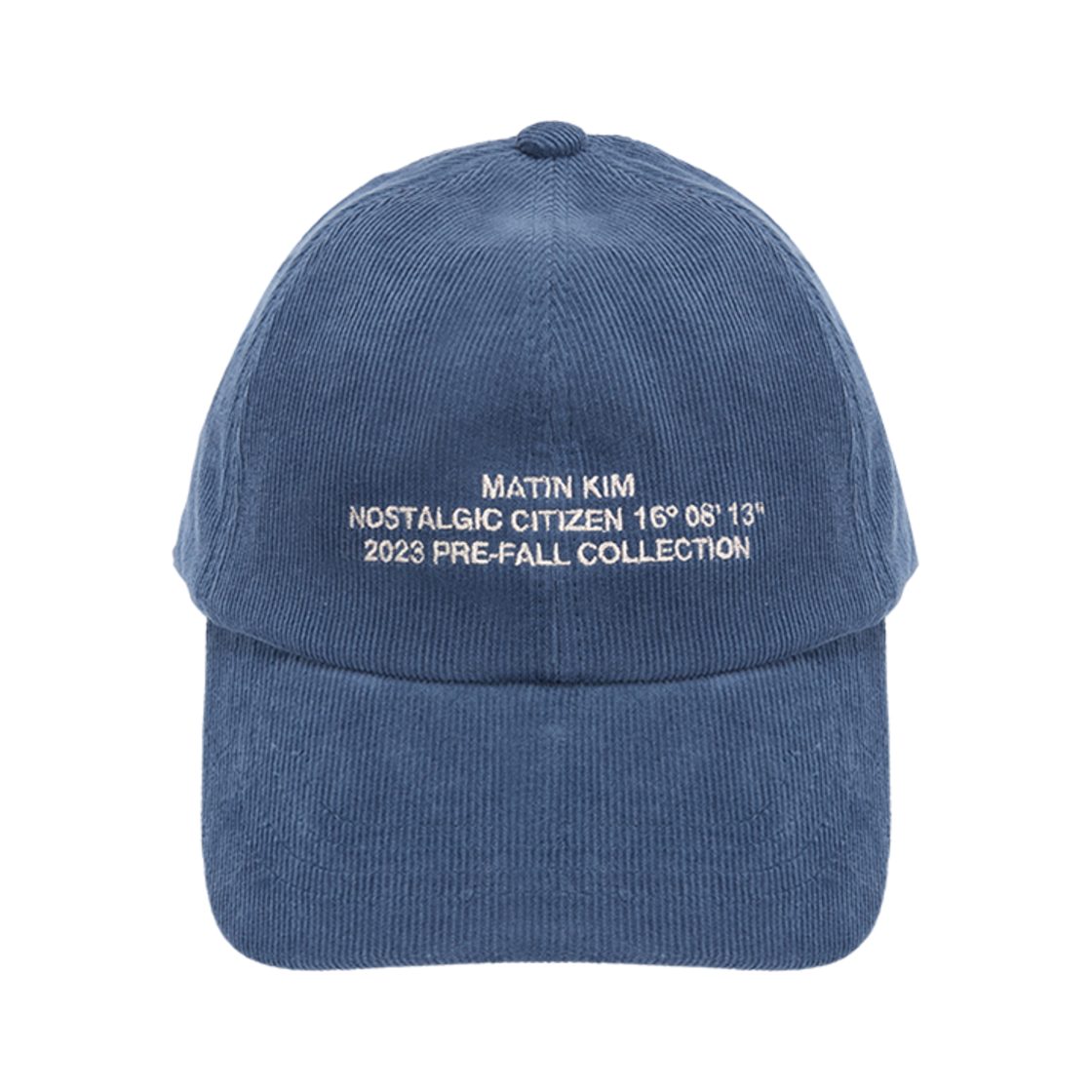 (W) 마뗑킴 코듀로이 레터링 볼캡 블루((W) Matin Kim Corduroy Lettering Ball Cap Blue) - 2