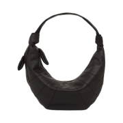 Lemaire Fortune Croissant Bag Soft Grained Leather Dark Chocolate
