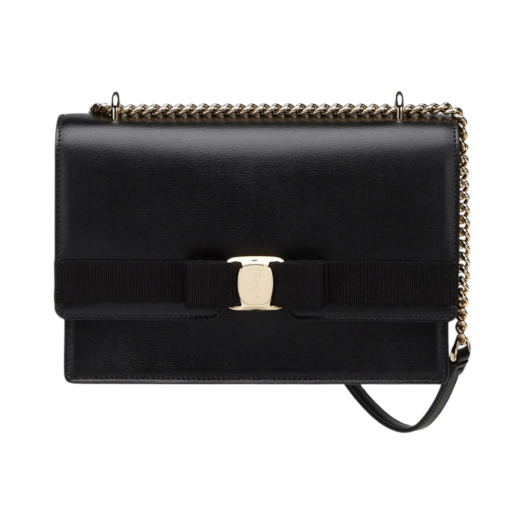 Ferragamo Vara Bow Crossbody Bag Black