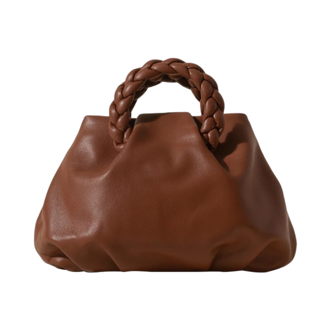 헤레우 봄본 스몰 플레이티드핸들 레더 크로스바디백 체스트넛(Hereu Bombon Small Plaited-handle Leather Crossbody Bag Chestnut)