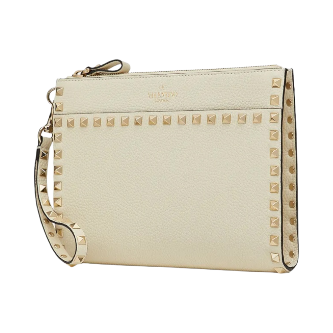 발렌티노 스탐파 알체 카프스킨 락스터드 파우치 라이트 아이보리(Valentino Stampa Alce Calfskin Rockstud Pouch Light Ivory) - 2