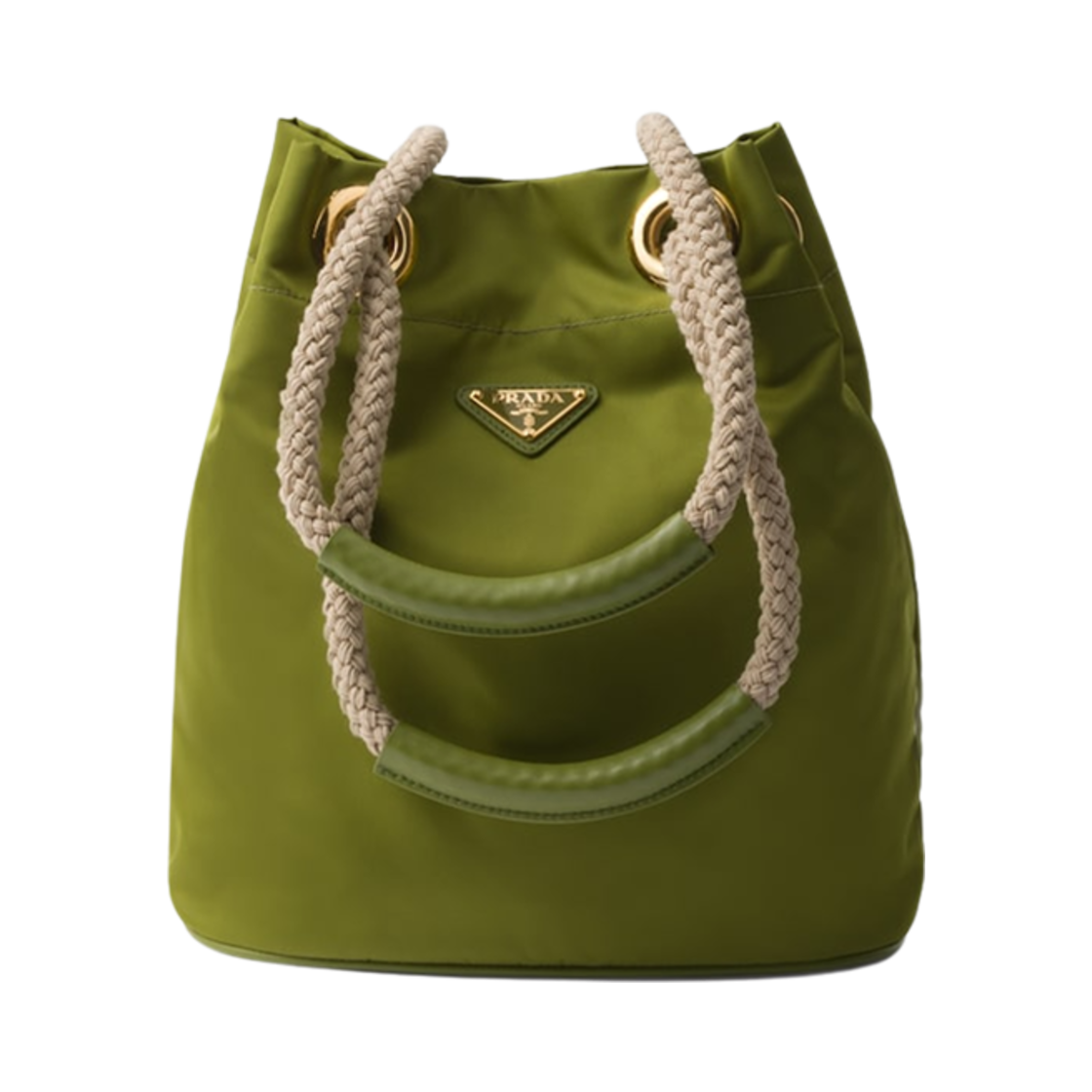 1BE082-2HG8-F077G Prada Mariner Re-Nylon Small Bucket Bag Ivy Green