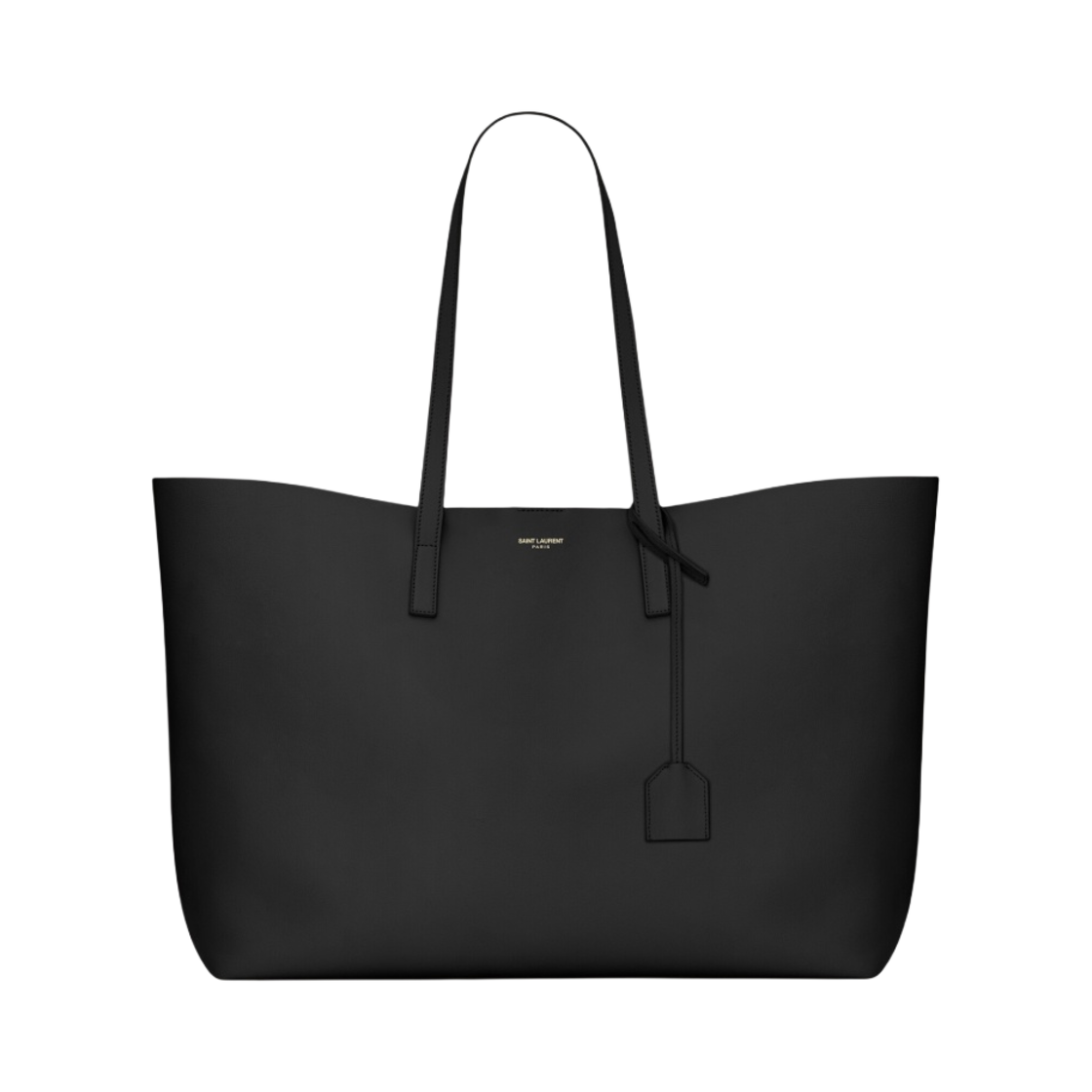 생로랑 서플 레더 이스트/웨스트 쇼핑백 블랙