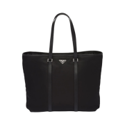 Prada Re-Nylon and Saffiano Leather Tote Bag Black