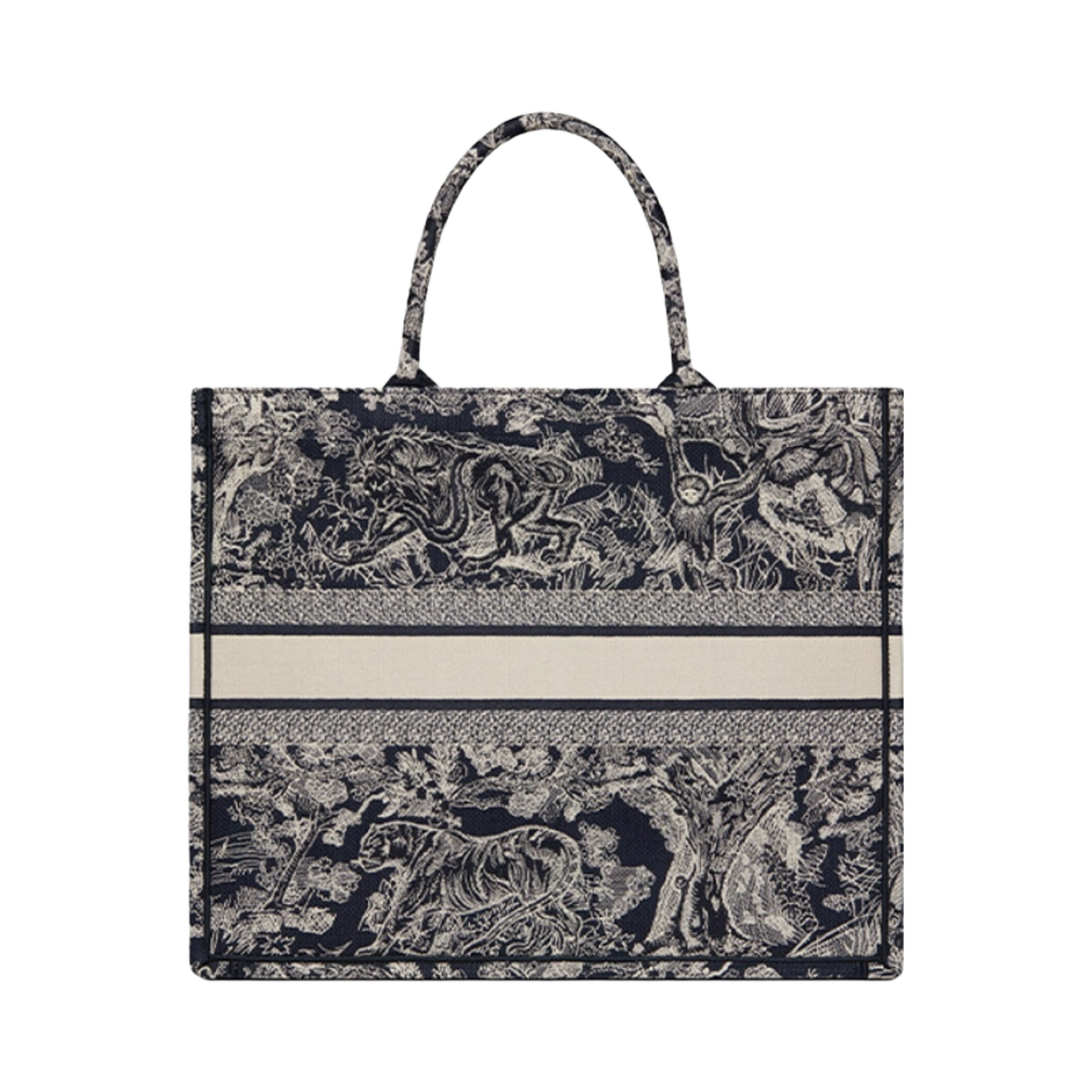 디올 라지 북 토트백 블루 에크루 리버스(Dior Large Book Tote Blue Ecru Reverse) - 3