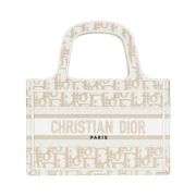 Dior Mini Book Tote Gold Dior Oblique Embroidery