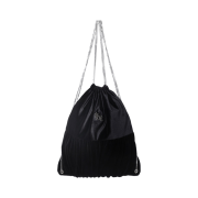 Threetimes Velvet Chain Backpack Black