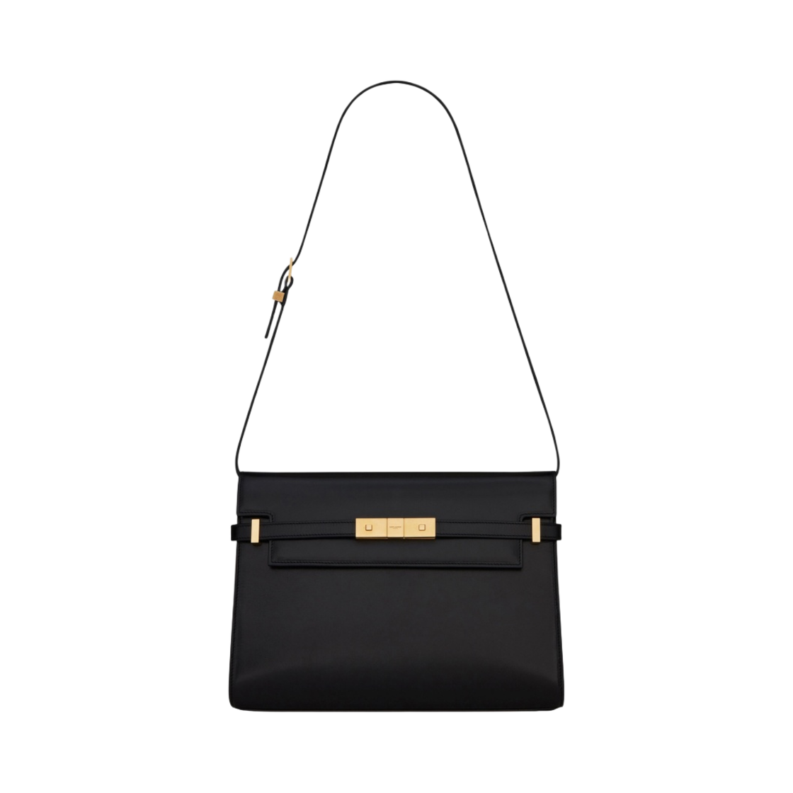 생로랑 맨하탄 미디움 박스 생로랑 레더 숄더백 블랙