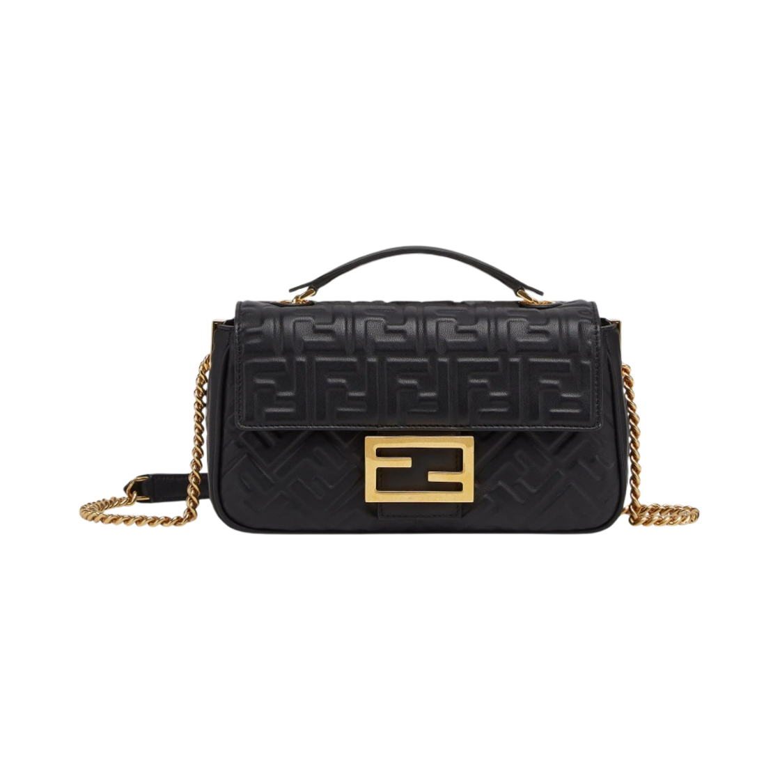펜디 바게트 체인 미디 레더백 블랙(Fendi Baguette Chain Midi Leather Bag Black)